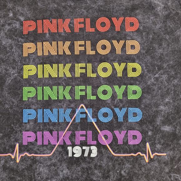 1973 Pink-Floyd Crop-Top Shirt Womens Large 21x21 Charcoal Wash - Picture 6 of 11